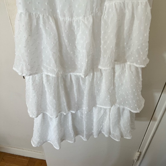 Dear To My Heart White Swiss Dot Tiered Ruffled Midi Dress - Picture 4 of 4